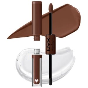NYX Professional Makeup Brillant à Lèvres Shine Loud, Intensément Pigmenté, Double Embout Rouge à Lèvres et Gloss, Brillance Longue Tenue, Sans Transfert, Teinte : Total Baller (30)