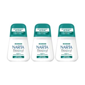 Narta - Resixyl - Déodorant Bille Femme Détranspirant - Traitement Transpiration Excessive - Efficacité 4 jours - 3 x 50ml