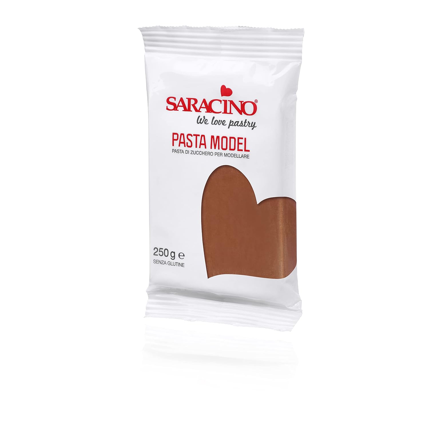 Saracino Pâte à Sucre Model Marron à Modeler de 250 g sans Gluten Made in Italy