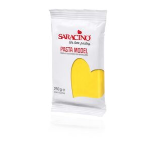 Saracino Pâte à Sucre Model Jaune à Modeler de 250 g sans Gluten Made in Italy