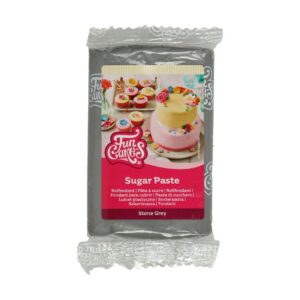 FunCakes Pâte à Sucre Stone Grey: Facile à utiliser, lisse, flexible, doux et pliable, parfait pour la décoration de gâteaux, Halal, casher et sans gluten. 250 g