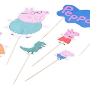 Dr. Oetker 2959 12 décorations de gâteau anniversaire Peppa Pig, topper, pâtisserie, bois, papier, multicolore,19,5 x 10,5 cm | 19,7 x 7,9 cm | 16 x 15 cm | 15,5 x 4,3 cm | 14,9 x 4,9 cm | 14,3 x 4,3