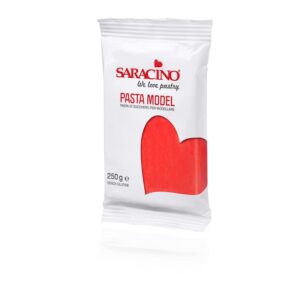 Saracino Pâte à Sucre Model Rouge à Modeler de 250 g sans Gluten Made in Italy