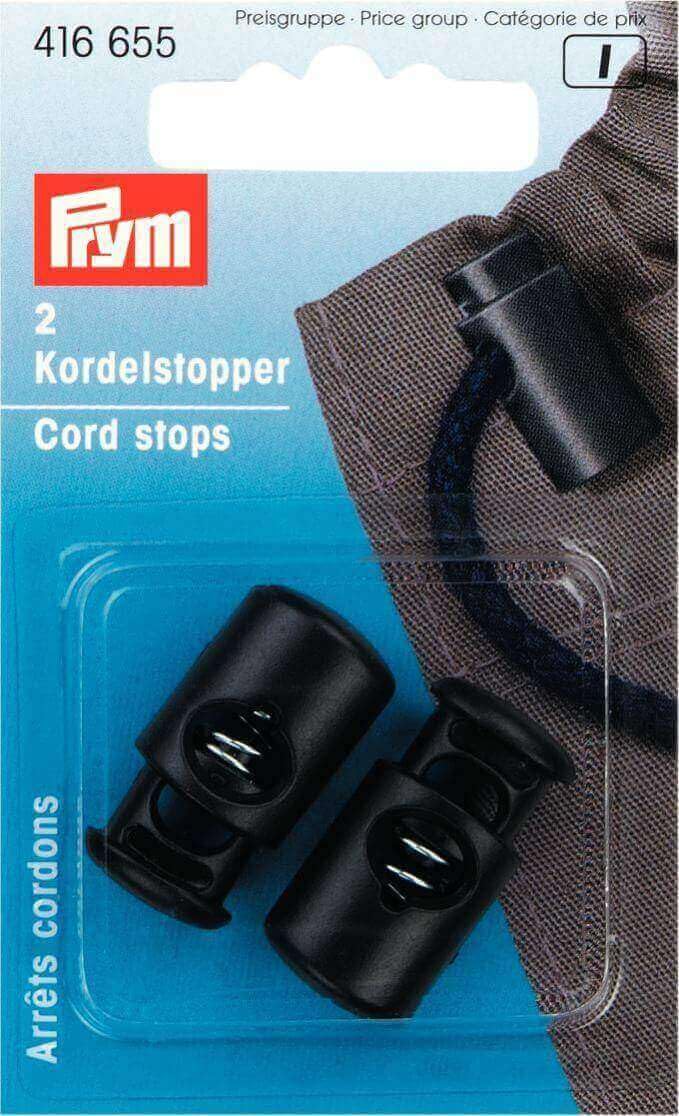 Prym Cord Stopper, Metallo, Multi, schwarz, 2 Stück