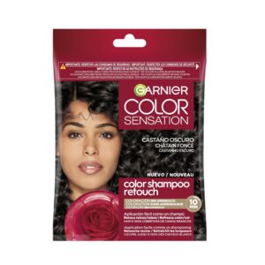 Garnier Color Shampoo Retouch Coloration Permanente Châtain foncé - 100% Couverture Cheveux Blancs - Dure Jusqu'à 4 Semaines
