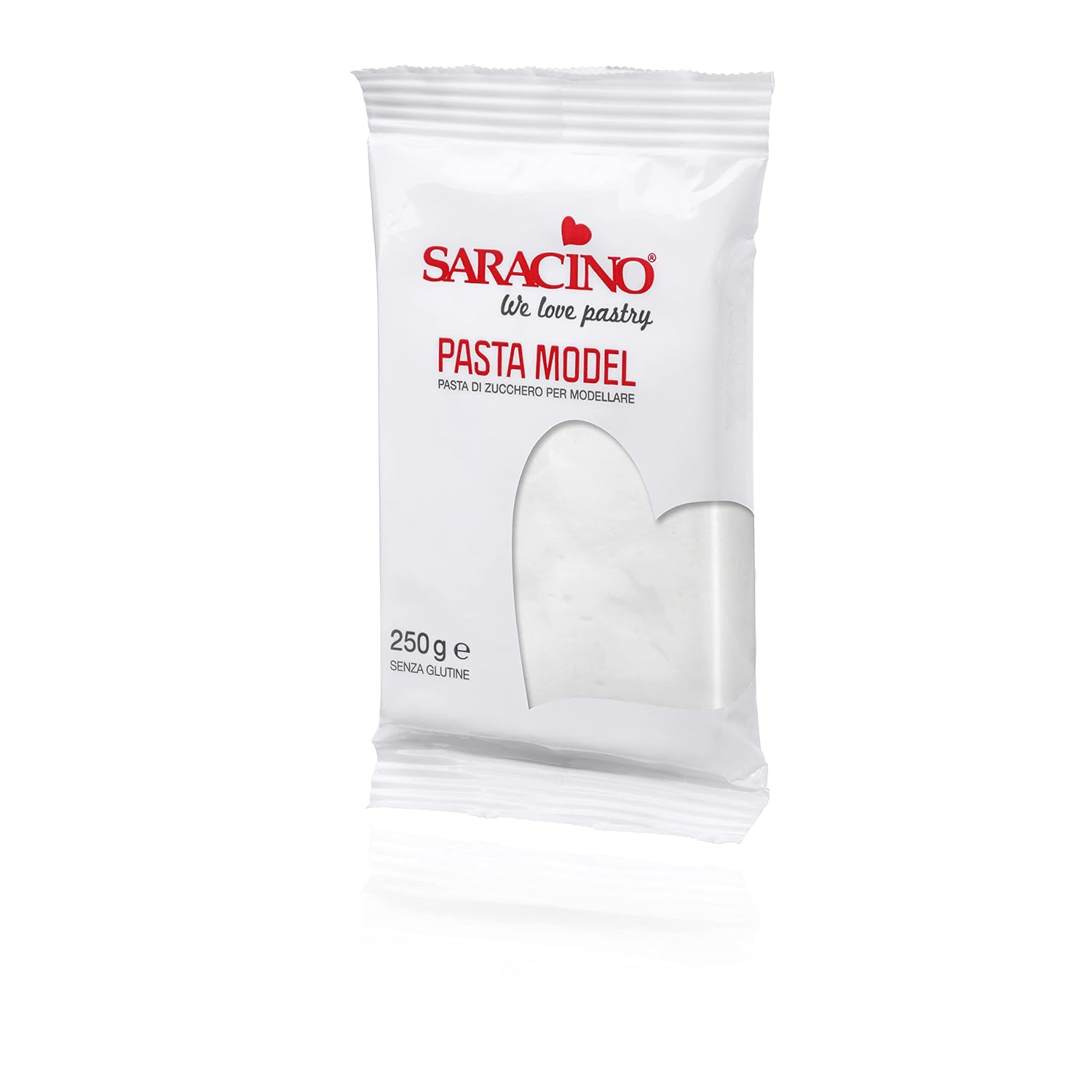 Saracino Pâte à Sucre Model Blanche à Modeler de 250 g sans Gluten Made in Italy