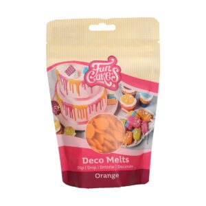 FunCakes Deco Melts Orange - Trempez, coulez, arrosez et décorez ! Faire fondre brièvement au micro-ondes ou au bain-marie , 250 g