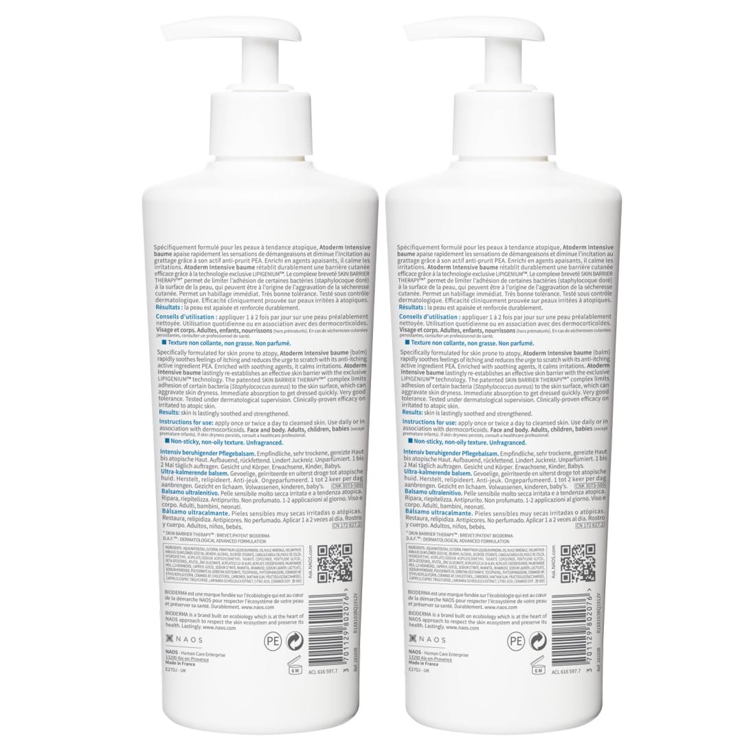 Bioderma Atoderm Intensive Baume Ultra-Apaisant Lot de 2 x 500 ml – Image 2