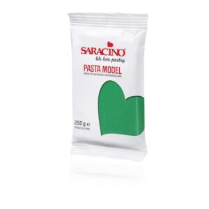 Saracino Pâte à Sucre Model Vert à Modeler de 250 g sans Gluten Made in Italy