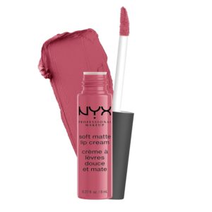 NYX Professional Makeup Rouge à Lèvres Soft Matte Lip Cream, Fini Mat Crémeux, Couleur Ultra-Pigmentée, Tenue Longue Durée, Teinte : Montreal (61)