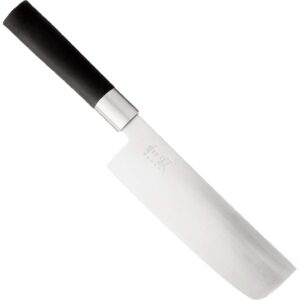 KAI Wasabi Black Nakiri - Longueur de lame de 16,5 cm - acier inoxydable poli 6A/1K6 58 (±1) HRC - manche en polypropylène noir - couteau à légumes - Fabriqué au Japon
