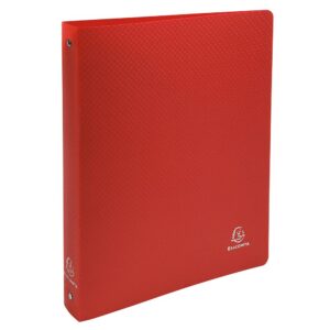 EXACOMPTA Classeur 4 anneaux 30 mm polypropylène Opaque A4 maxi Rouge