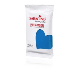 Saracino Pâte à Sucre Model Bleu Clair à Modeler de 250 g sans Gluten Made in Italy
