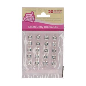 FunCakes Comestible Jelly Diamonds Clear: Prêt à l'emploi pour la décoration de gâteaux, parfait pour les gâteaux élégants d'anniversaire et de mariage, les cupcakes et autres, Set/20