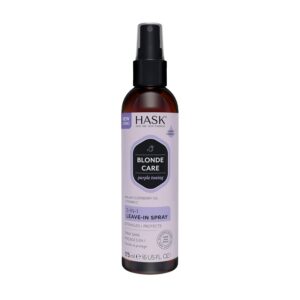 HASK Blonde Care Après-shampoing sans rinçage 5 en 1 – Formule végétalienne, sans cruauté envers les animaux, sans danger pour les couleurs, sans gluten, sans sulfate, sans paraben, violet