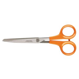 Fiskars Ciseaux multi-usages, Longueur totale: 17 cm, Pour droitiers et gauchers, Lames en acier inoxydable/Poignées en plastique, Orange, Classic, 1005150