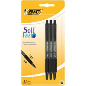 Bic - Soft Feel Clic Grip - Blister de 3 Stylos-billes - Noir