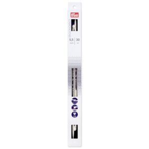 Prym 190 307 Aiguille à Tricoter Ergonomique à Pointe 5,5 mm/30 cm, Kunststoff, Blanc alabâtre, Taille Unique