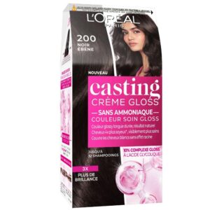 L'Oréal Paris Coloration Crème Gloss noir ébène 200 - La boîte de 180 ml