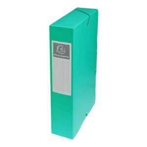 Exacompta - Réf. 50603E - 1 boite de classement avec élastiques Exabox - en carte lustrée 600g/m2 - Dos 6 cm - dimensions 25 x 33 cm - pour documents A4 - couleur vert - livrée montée
