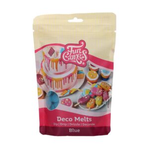 FunCakes Deco Melts Blau - Faire fondre au micro-ondes et verser sous toutes les formes. Faites des bonbons, des sucettes et décorez des gâteaux et des cupcakes! 250 g.