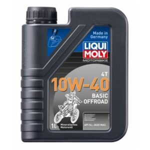 LIQUI MOLY Motorbike 4T 10W-40 Basic Offroad, 1 L, Huile de moto à 4 coups, SKU: 3059, marron