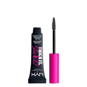 NYX Professional Makeup Thick It. Stick It! Mascara Sourcils, Résultat Teinté & Densifié 16h, Black
