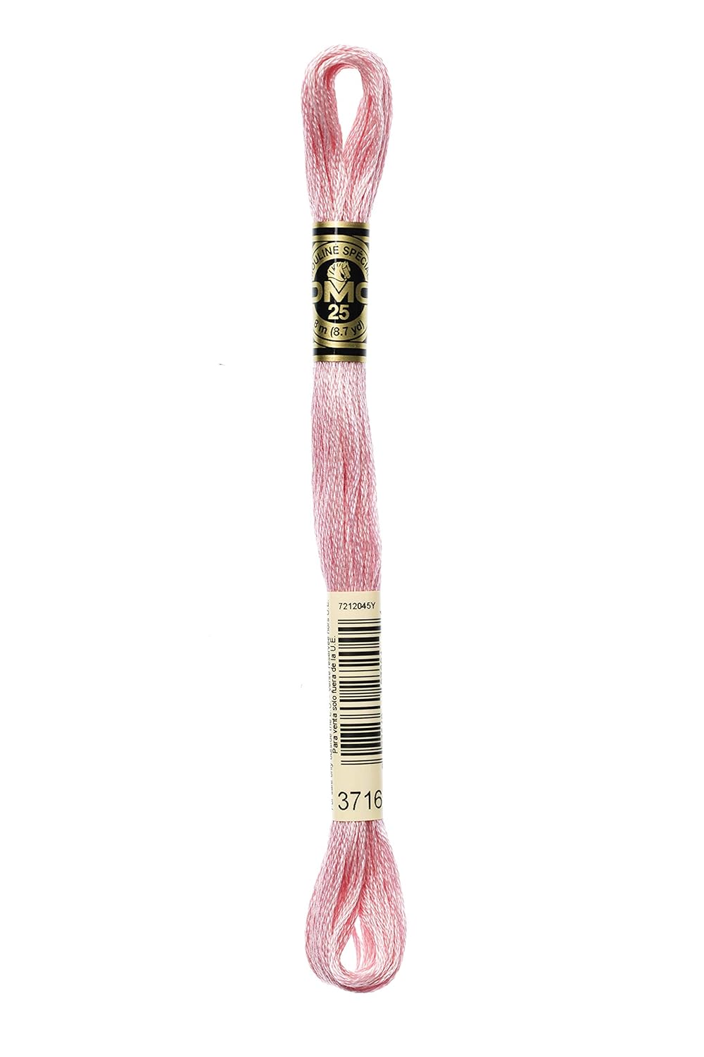 DMC 117–3716 Mouline Stranded Coton Six brins Fil à Broder Filetage, Light Dusty Rose, 8 m