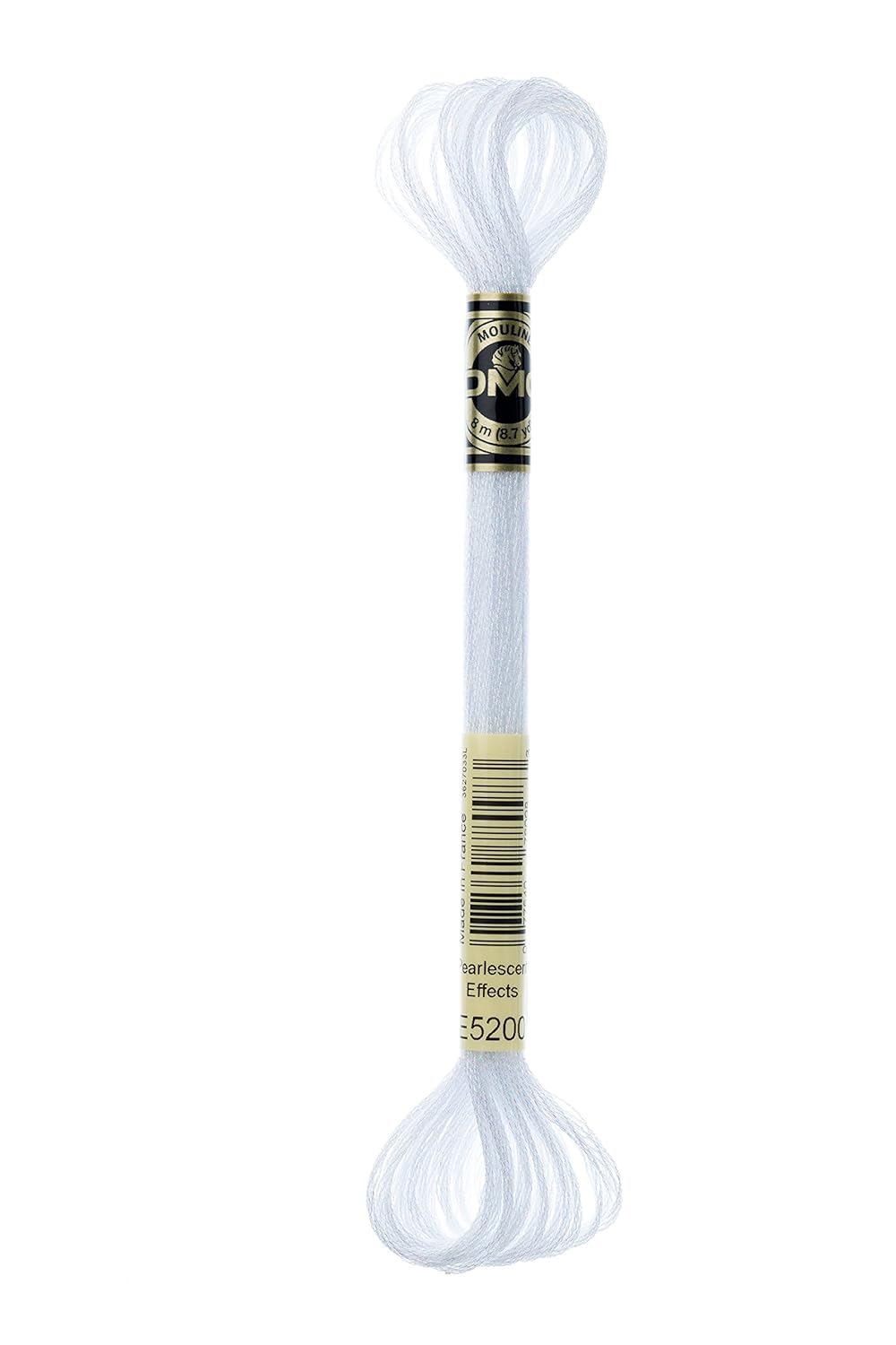 DMC 317W-E5200 Fil à broder en polyster avec effets lumineux Blanc 8,7 m
