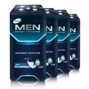 TENA Lot de 4 paquets de 96 protections d'incontinence pour homme Niveau 1