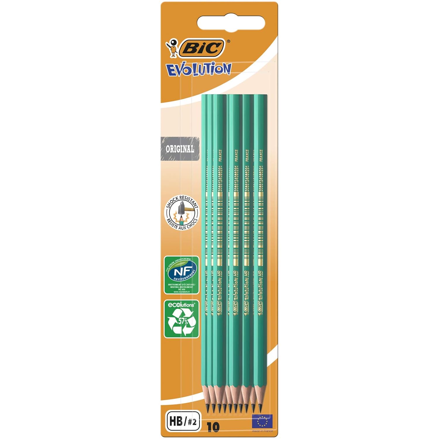 BIC Evolution Original Crayons à Papier - HB, Blister de 10