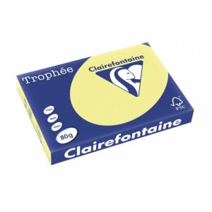 Clairefontaine Trophée 1890 Ramette de 500 feuilles papier 80 g Format A3 Jaune