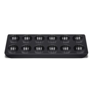 patisse 02848 Moule à 12 Madeleines Antiadhésif Classique Noir 40 x 19 cm, 15.75"