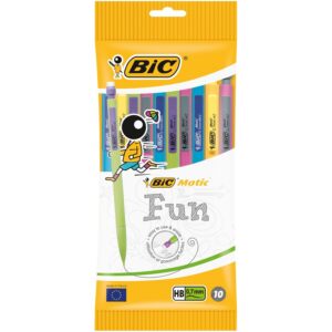 BIC Matic Fun Porte-Mines 0,7 mm HB - Couleurs Assorties, Pochette de 10