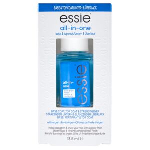 Essie - Base de Vernis, Fortifiant & Top Coat - Avec de l'Huile d'Argan - Finition Brillante & Transparente - All-in-One - Contenance : 13.5 ml