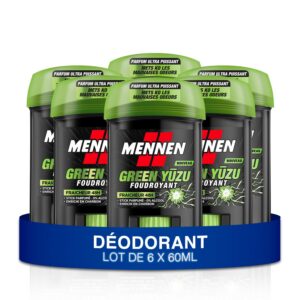 Mennen - Déodorant Homme Stick Large Fraicheur 48h Green Yuzu Sans Alcool SHONEN - lot de 6 x 60ml