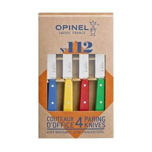 Opinel 254316 Lot de 4 couteaux de cuisine avec manche en bois de hêtre coloré