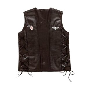 W WIDMANN MILANO Party Fashion - Gilet de motard Outlaw, aspect cuir, rocker, costumes de carnaval