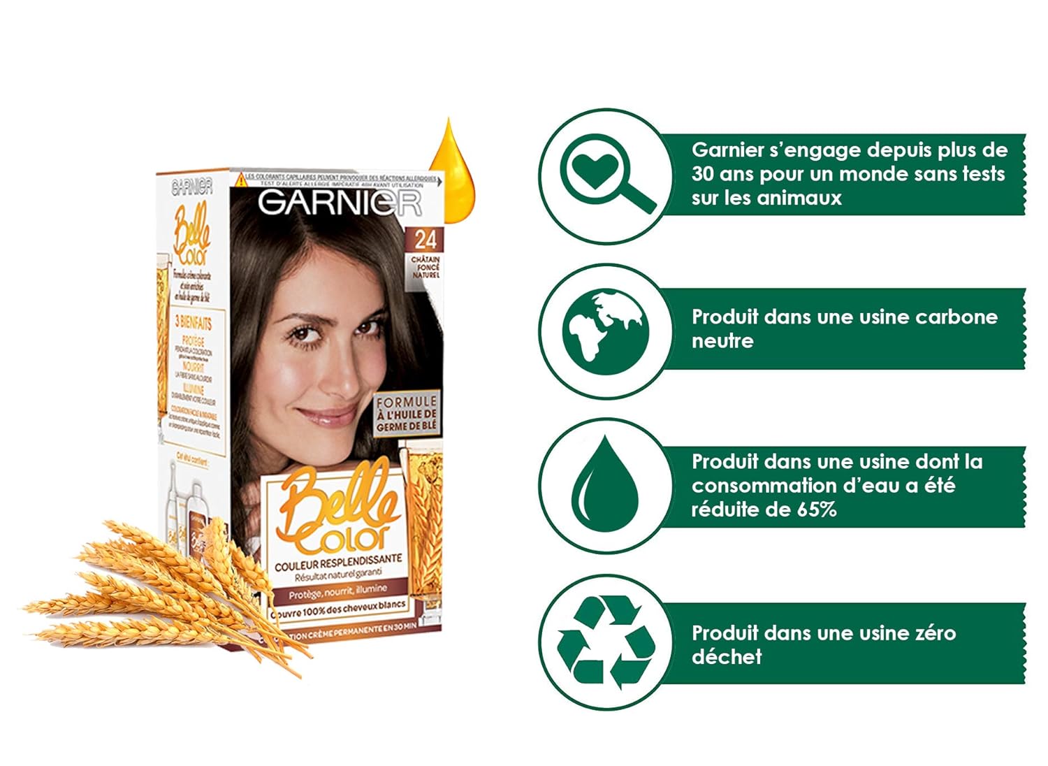 Garnier Coloration N°24 Châtain Foncé Naturel - Lot de 2 – Image 3