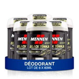 Mennen - Déodorant Homme Stick Large Fraicheur 48h Black Tonka Sans Alcool SHONEN - lot de 6 x 50ml