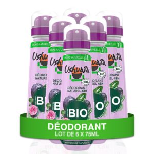 Ushuaïa - Déodorant Brume Naturel 48H - Certifié Bio - Baie d'Açaï du Brésil - lot de 6 x 75ml