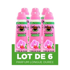 Ushuaia Déodorant Compressé 48H Orchidée du Mexique - Pack de 6