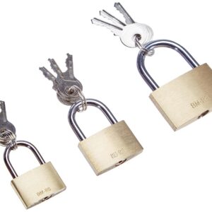 Mannesmann Brass Padlock Set (3 Pieces)