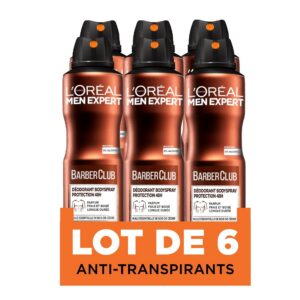 L’Oréal Paris - Men Expert BarberClub Déodorant Bodyspray Protection 48h - 150ml - Lot de 6, Aérosol, Bois de cèdre