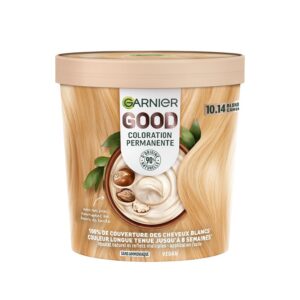 Garnier - Coloration Permanente - Sans Ammoniaque - 90% d'Ingrédients d'Origine Naturelle - Formule Vegan - Beurre de Karité - 100% Couverture Cheveux Blancs - Blond Très Clair Camomille (10.14)- Good