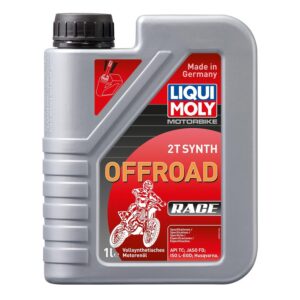 LIQUI MOLY Motorbike 2T Synth Offroad Race, 1 L, Huile de moto à 2 coups, SKU: 3063, Gris