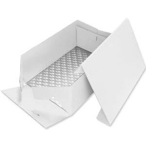 PME BCO895 Fond et Boîte à Gâteau Rectangulaires, Plastique, Blanc, 381 x 278 mm