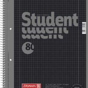 Lot de 10 blocs-notes d'université, code couleur onyx, ligné(27 lignes) 80 feuilles, 90 g/m² Lin. 28 (kariert) | onyx