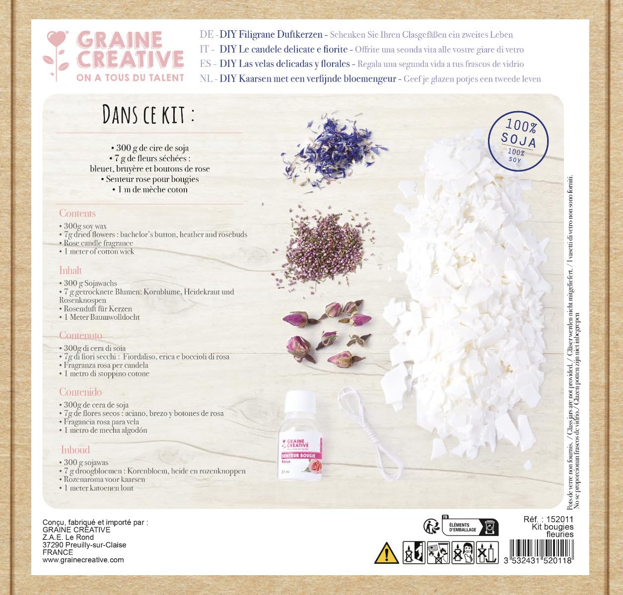 Graine Creative Kit DIY Bougies Fleuries