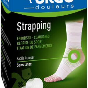 Urgo - Strapping - Bande élastique adhésive - Contention / Fixation de pansements - 1 bande 2,5mx6cm